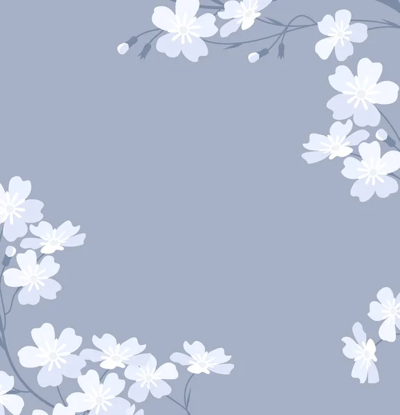 Vektor weiße Blüten — Stockvektor