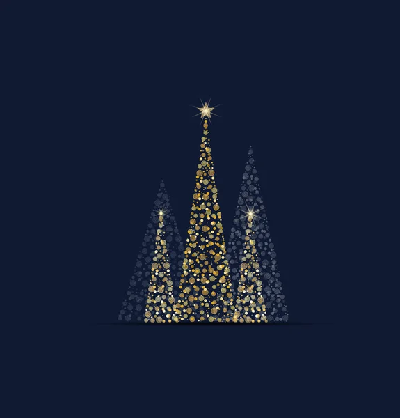 黄金のクリスマスツリー — ストックベクタ