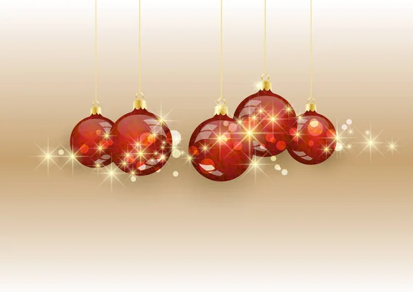 色の背景にクリスマスボール — ストックベクタ