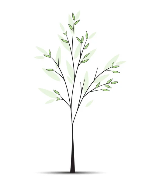 Fondo del árbol con hojas verdes — Vector de stock