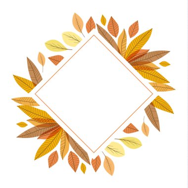 Dekorasyon yapraklarının vektör çizimi. Sonbahar doğa geçmişi. Tebrik kartları