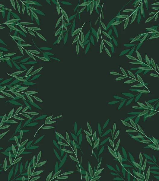 叶草装饰枝条的矢量图解 自然背景 森林景观背景 — 图库矢量图片