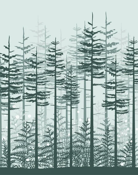 Векторні Ілюстрації Дерев Ландшафтний Фон Лісом Природний Фон — стоковий вектор