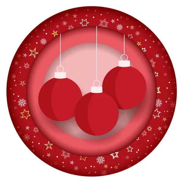 Decorative Christmas Balls Merry Christmas Card — Stock Vector