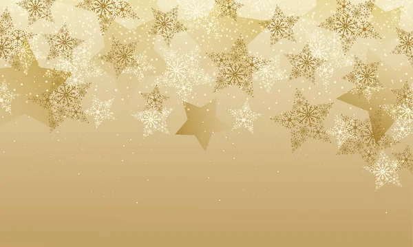 星のベクトル図 クリスマスの背景 雪の結晶とメリークリスマスカード — ストックベクタ