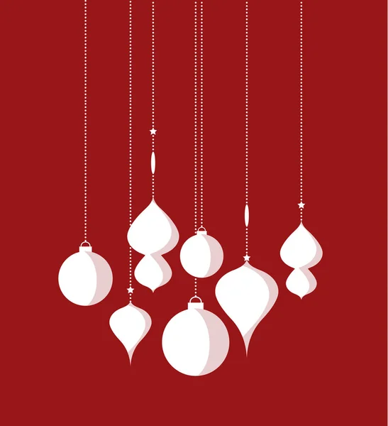 Vector Illustratie Van Een Kerstbal Decoratie Happy Christmas Wenskaart — Stockvector