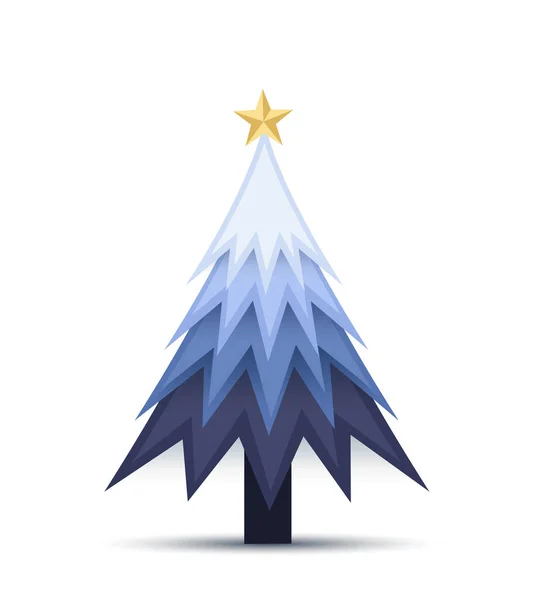 Vector Illustration White Background Christmas Tree — Stock Vector