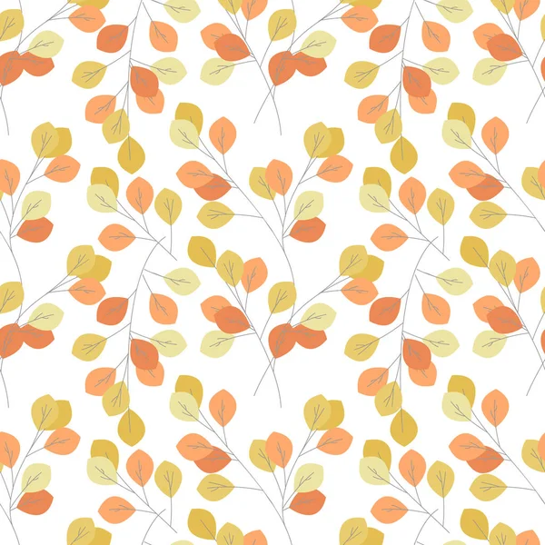 Seamless pattern of autumn leaves — Stock Vector