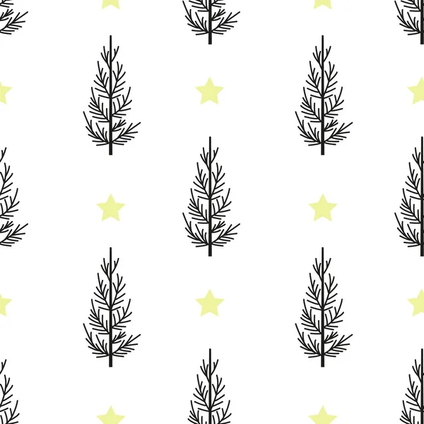 Modèle sans couture arbre de Noël — Image vectorielle