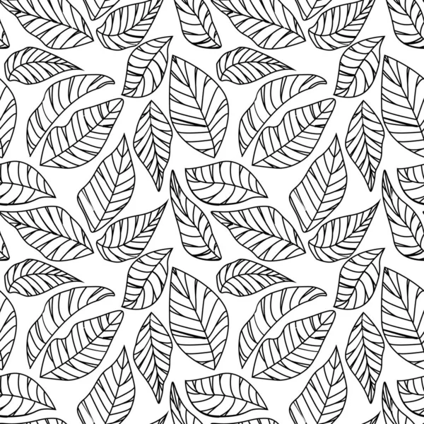Vector Illustration Leaves Seamless Pattern Natural Background Green Leaves — Stock Vector