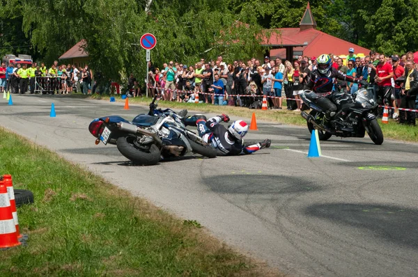 Nekonzumujte Jedna Sekunda Preventivní Bezpečnostní Události Pro Motocyklisty Datum Června — Stock fotografie