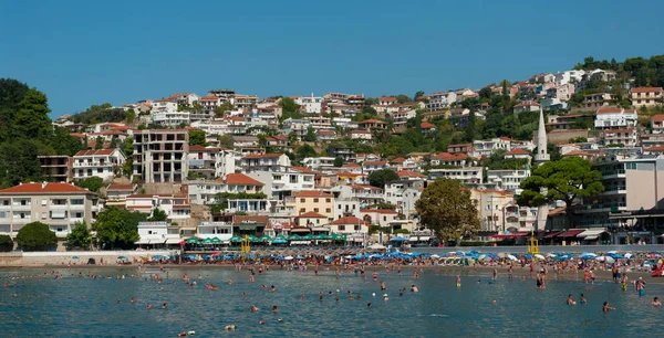 ウルツィニ モンテネグロの南海岸に位置する歴史的な町 — ストック写真