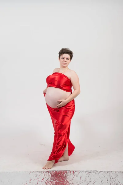 Portrét Mladé Dívky Krásné Těhotenství — Stock fotografie