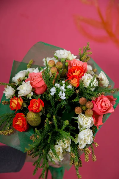 Chic Bright Festive Bouquet Flowers — Stock Photo, Image