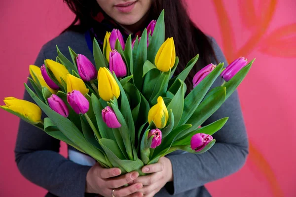 Chique Heldere Feestelijk Boeket Bloemen — Stockfoto