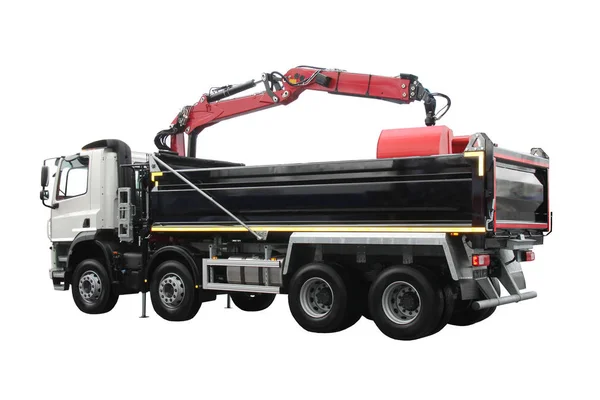 Modern Stor Tipper Lastbil Med Hydraulisk Grab Arm — Stockfoto