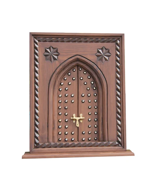 Model Decorated Vintage Wooden Doorway — Stock Photo, Image