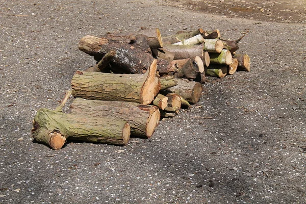 Una Pila Madera Para Una Chimenea Leña Aire Libre —  Fotos de Stock