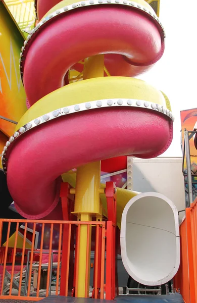 Enclosed Tunnel Fun Fair Helter Skelter Slide — Stock Photo, Image