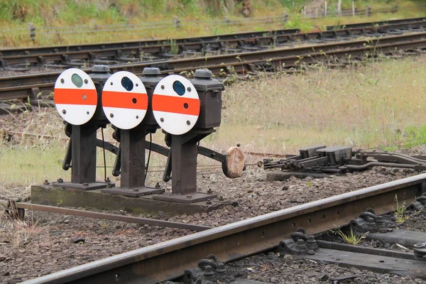Conjunto Alavancas Sinais Para Pontos Ferroviária — Fotografia de Stock
