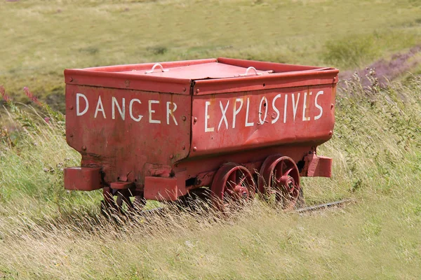 Vagón Explosivo Oxidado Vintage Una Mina Carbón — Foto de Stock