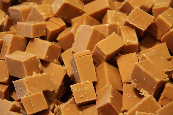 Uppvisning Nygjord Söt Fudge Konfektyr — Stockfoto