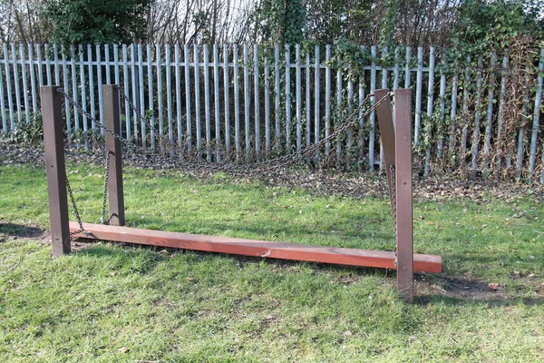 Una Viga Equilibrio Madera Área Juego Aire Libre —  Fotos de Stock