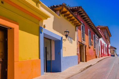 SAN CRISTOBAL DE LAS CASAS, MEXICO, MAY, 17, 2018: It is a town located in the Mexican state of Chiapas. The citys center maintains its Spanish colonial layout and its architecture. clipart