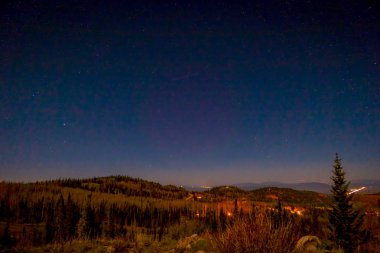 Panoramic of Milky Way over Hoodoo in Bryce Canyon National Park, Utah clipart