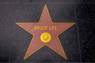 Los Angeles, Kaliforniya, ABD, Haziran, 15, 2018: Bruce Lee yıldızı Hollywood Walk of Fame Hollywood, California. Bu yıldızı Hollywood Bulvarı üzerinde yer almaktadır ve 2400 ünlü yıldız biridir.