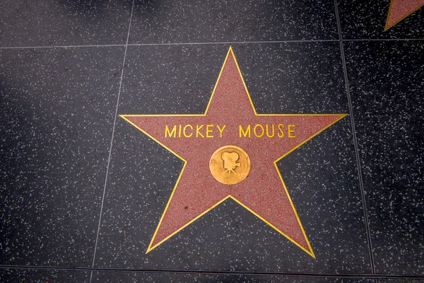 Los Angeles, California, USA, JUNE, 15, 2018: Mickey Mouses star on Hollywood Walk of Fame in Hollywood, California. This star is located on Hollywood Blvd, and is one of 2400 celebrity stars — Stock Photo, Image