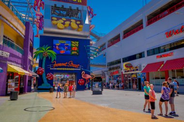 Las Vegas, Nv, Amerika, 15 Haziran 2018: Ayrıntı freemont deneyim Bulvarı las vegas Nevada açık görünümü. ABD