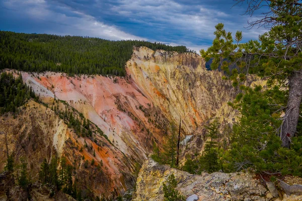 Der Yellowstone River Mündet Den Grand Canyon Yellowstone Nationalpark Uns — Stockfoto