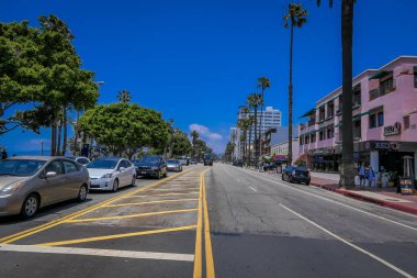 Los Angeles, Kaliforniya, ABD, Haziran, 15, 2018: Sokak görünümü Santa Monica. . Şehir Hıristiyan saint Monica sonra adlandırılır