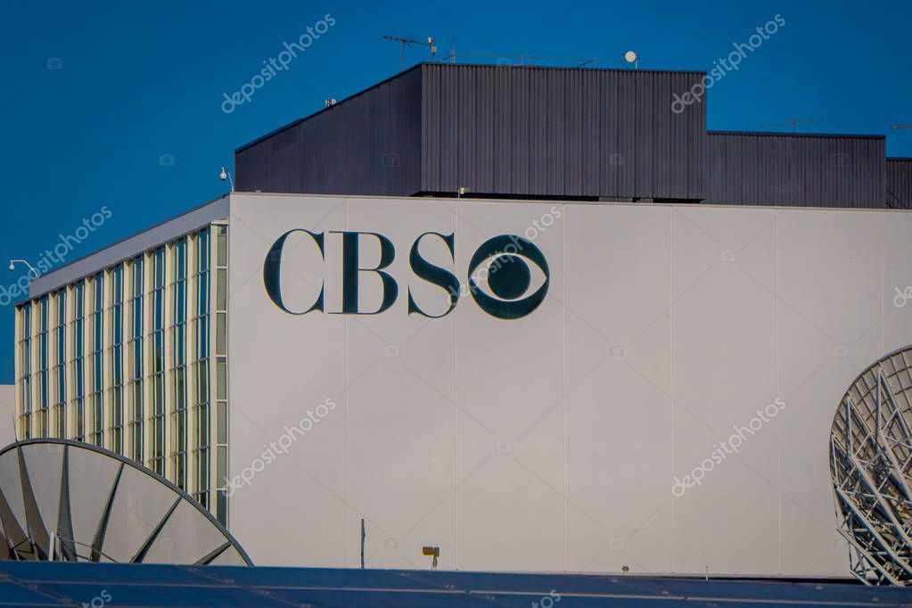 Los Angeles, California, USA, AUGUST, 20, 2018: CBS logo on a building in Los Angeles California USA