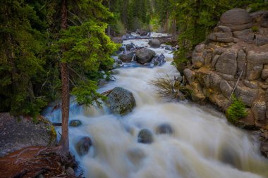 Yellowstone Milli Parkı, Wyoming Yellowstone Nehri üzerinde açık görünümü alt düşüyor