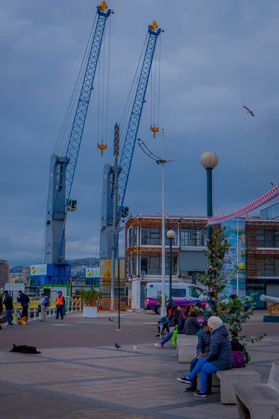 Valparaiso, chile - 15. september 2018: hafen von valparaiso. valparaiso ist eine wichtige Hafenstadt an der Pazifikküste Chiles — Stockfoto