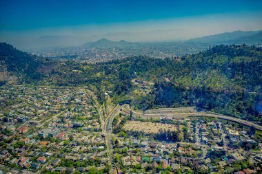 Panorama görünüm Santiago Cerro San Cristobal, Şili