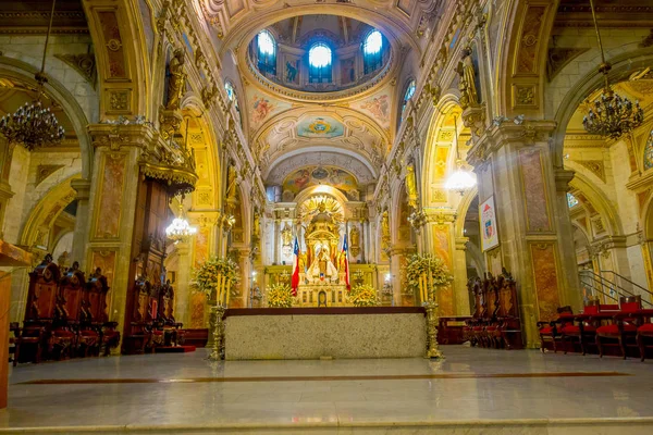 Santiago Chili Octobre 2018 Visites Touristiques Intérieur Cathédrale Saint Jacques — Photo