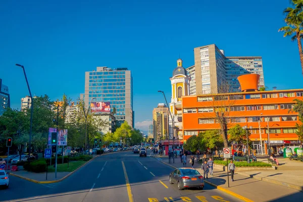 Santiago Chile Cile Ottobre 2018 Traffico Sulla Avenida Libertador Bernardo — Foto Stock