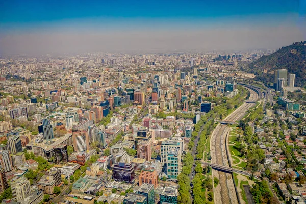 Pohled na krásnou krajinu Santiago Chile Costanera Center v Chile — Stock fotografie