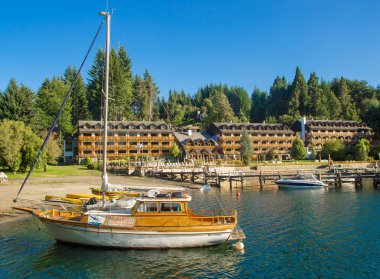 Lake Nahuel Huapi ve Villa La Angostura şehir, Arjantin