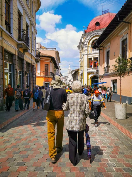 Quito, Ecuador, September 29, 2019: View of the historic centre of Quito, Ecuador. Proclaimed by the Unesco — Stock Photo, Image