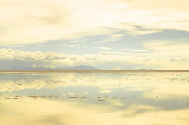 Salar de Uyuni, dünyanın en büyük tuz düzlüğü, Altiplano, Bolivya, Güney Amerika.
