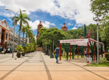 Santa Cruz, Bolivya - 23 Aralık 2018: Old Town view, Santa Cruz de la Sierra, Bolivya.