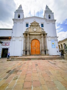 Quito, Ekvador, 29 Eylül 2019: Quito, Ekvador 'un tarihi merkezi. Unesco tarafından ilan edildi.