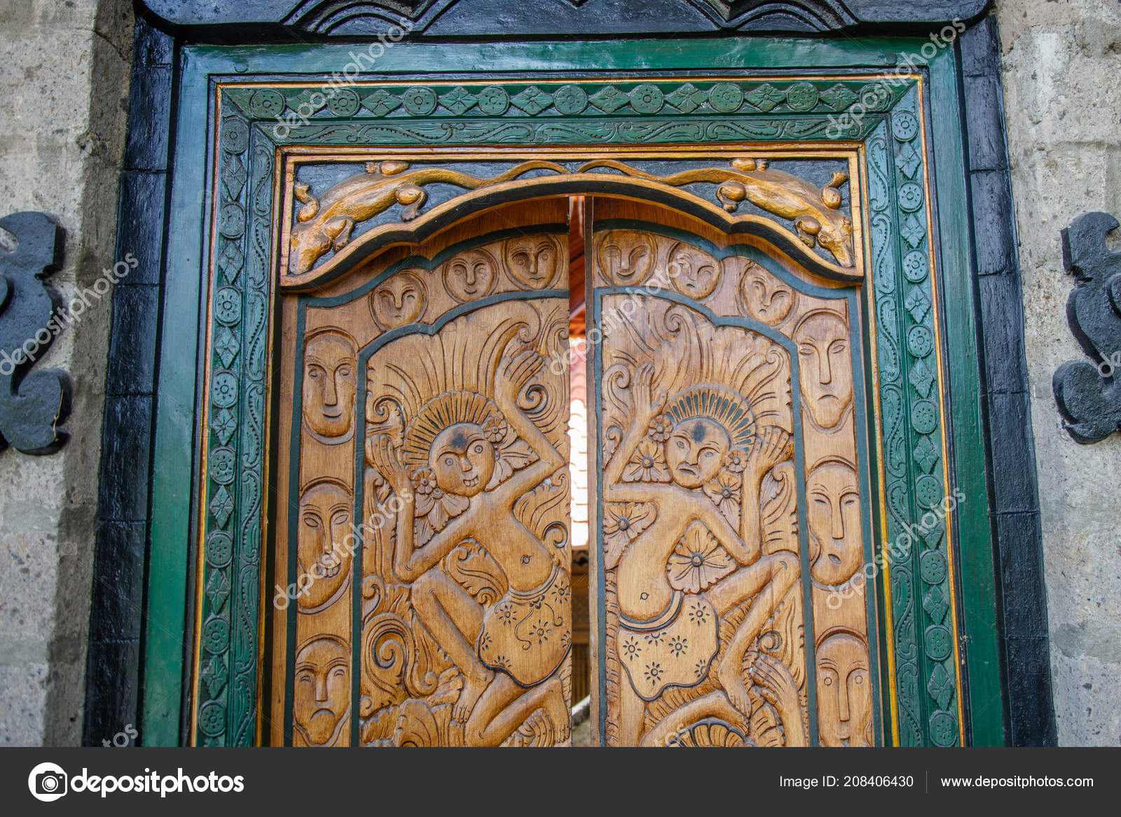 Bali Doors Carved Wooden Doors Balinese House Bali Indonesia Stock Photo C Gekkogallary 208406430