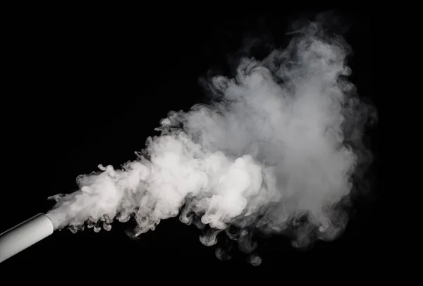 Дым Трубы Черном Фоне — стоковое фото