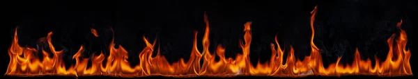 Texture of fire on a black background. — Stock Photo, Image