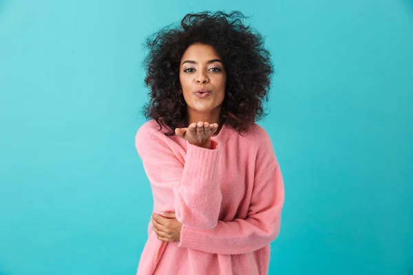 Multicolor Bild Von Flirty Frau 20Er Jahre Mit Afro Frisur — Stockfoto